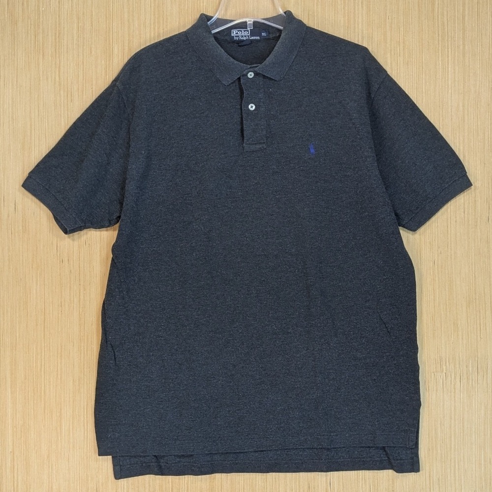 Vintage Polo Ralph Lauren Polo Shirt Charcoal Gray Short Sleeve Cottonβ Men's XL